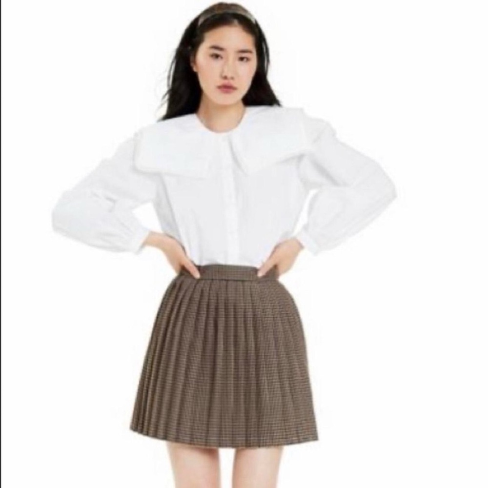 RARE BNWT Sandy Liang x Target Checkered Pleated Mini A-Line Skirt - Size 6